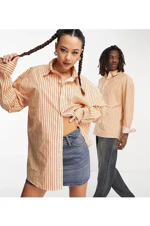 COLLUSION Y2K poplin oversized shirt in stripe