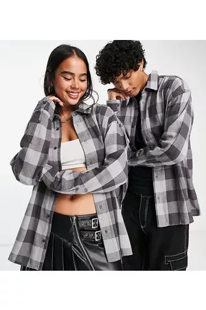 COLLUSION Blouses - Oversized skater check shirt in