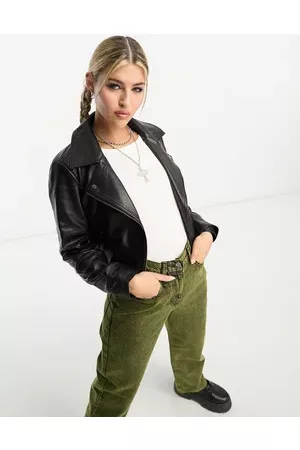 Urban Code Women Leather Jackets - Real leather biker jacket in