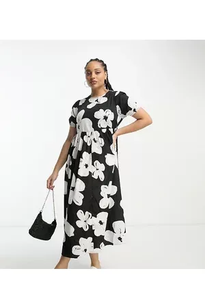 New Look New Look Curve smock midi dress in floral