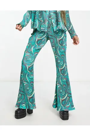 Daisy Street Relaxed trousers in plisse swirl co-ord