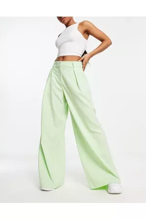 SELECTED Women Formal Pants - Femme tailored wide leg trousers with pleat front in