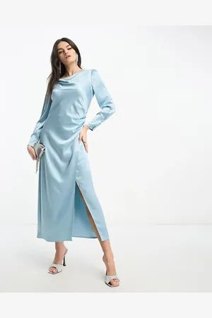 & OTHER STORIES Satin drape midaxi dress in