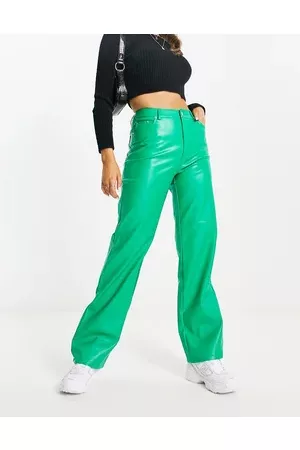 Pimkie High waisted faux leather straight leg trouser in