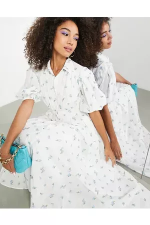 ASOS Midi shirt dress with embroidered ditsy floral