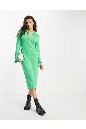 French Connection Women Casual Dresses - Button down midi jersey dress in