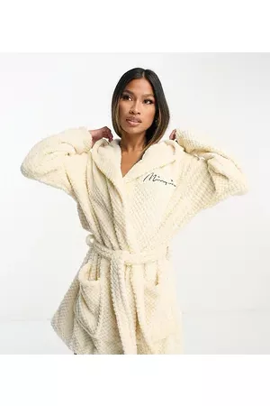 Missguided Women Bathrobes - Issguided fluffy soft touch robe in cream