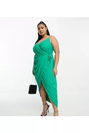 ASOS Women Midi Dresses - Curve wrap midi dress with tie side in