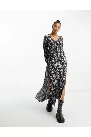 Miss Selfridge Women Casual Dresses - Long sleeve button through maxi dress in trailing floral
