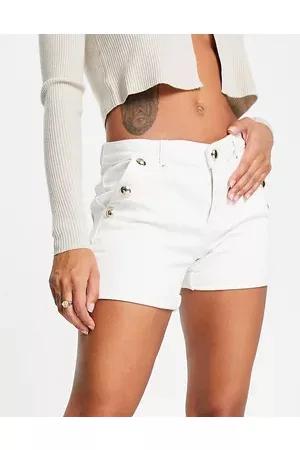 Morgan Denim shorts with button detail in