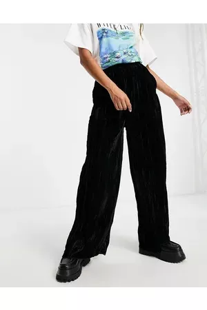 Bolongaro Women Wide Leg Pants - Wide leg velvet trousers in