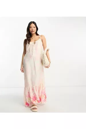 River Island Strappy floral maxi dress in pink