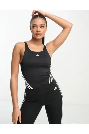 adidas Adidas Train Icons 3 stripe tank top in