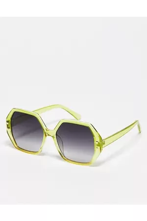 Jeepers Peepers Sunglasses - Oversized hexagonal sunglasses in lime