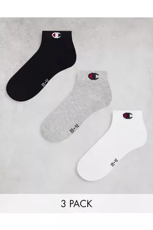 Champion Crew socks in grey black white 3 pack