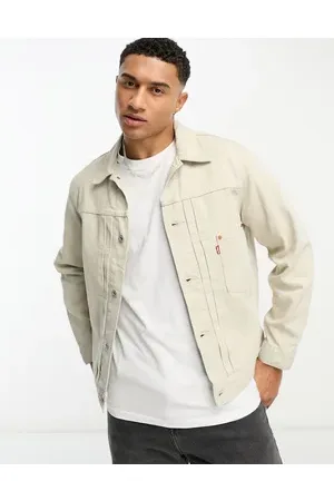 Cream denim best sale jacket mens