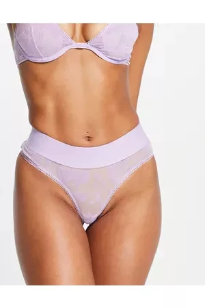 ASOS Cowboy flocked high waisted thong in lilac