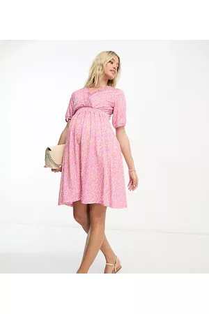 Mama Licious Women Printed Dresses - Mamalicious Maternity floral mini dress in