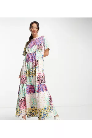 Pieces Exclusive maxi dress in patchwork floral