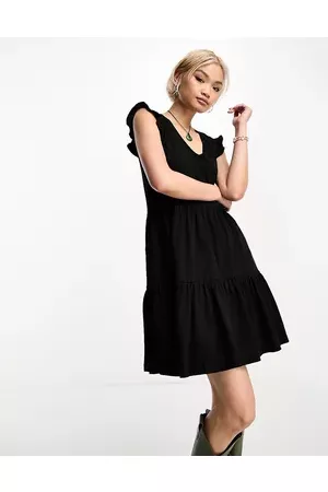 ONLY Women Casual Dresses - Tiered frill sleeve mini dress in