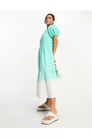 River Island Women Midi Dresses - Textured ombre smock midi dress in
