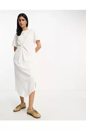 River Island Women Midi Dresses - Twist front midi t-shirt dress in