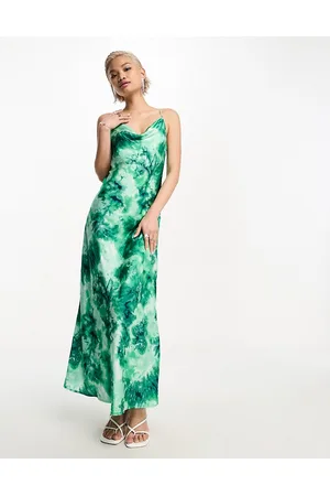 Object Women Wedding Dresses - Strappy midi dress in abstract print