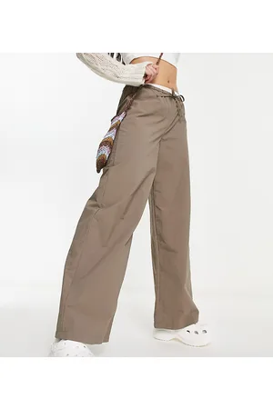 COLLUSION low rise Y2K cargo pants in light khaki