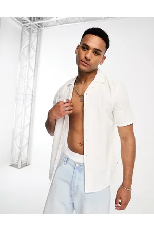 Only & Sons slim fit stretch poplin shirt in white UAE