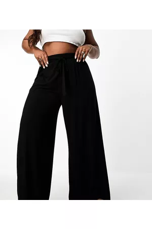 ASOS ASOS DESIGN Curve tie belt wide leg trouser in