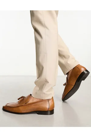 Tan leather 2024 loafers mens