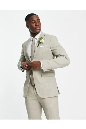 SELECTED Linen mix suit jacket in beige