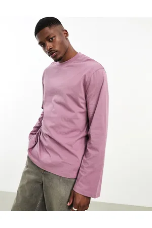 Pink long deals sleeve shirt mens