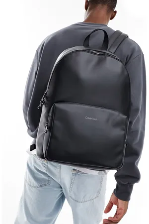 Calvin klein cheap black leather backpack