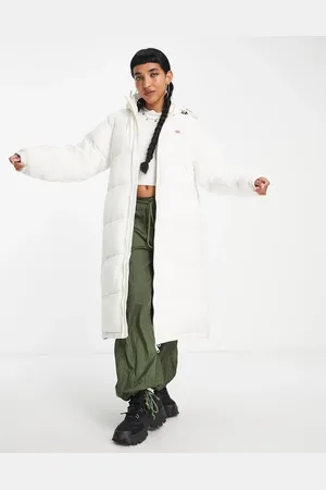 Dickies New Alatna long puffer jacket in cream
