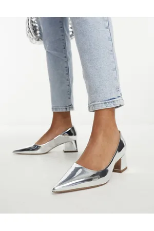 ASOS Saint block mid heeled shoes in