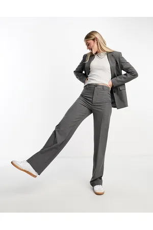 Pull&Bear high waisted tailored straight leg trouser with front