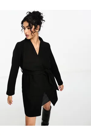 VILA Waterfall belted coat in