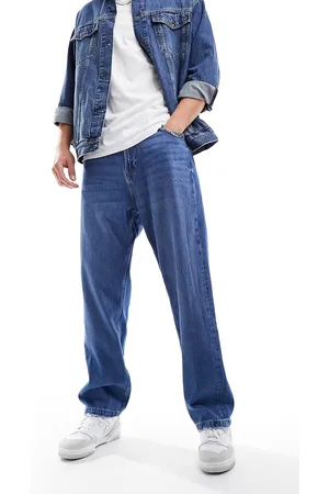 Bershka low waist bootcut jeans in dirty wash blue