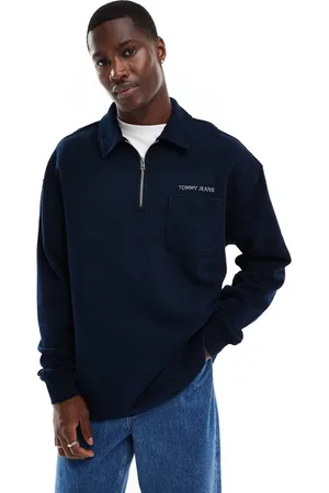 Tommy Hilfiger Small logo 1/4 zip sweatshirt in washed