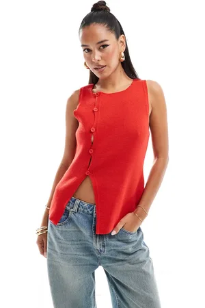 ASOS Knitted asymmetric waistcoat in