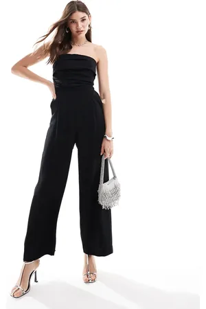 MANGO Bandeau jumpsuit in