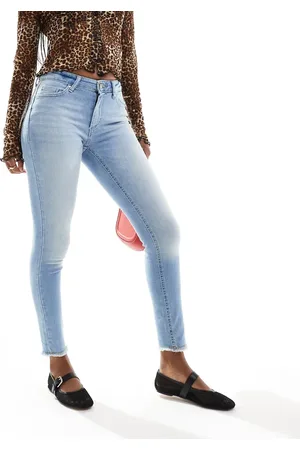 ONLY Blush skinny jeans with frayed hem in light