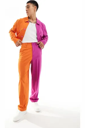 ASOS Smart co-ord colour block barrel leg trouser in and pink