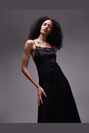 Topshop Premium jacquard lace maxi slip dress in