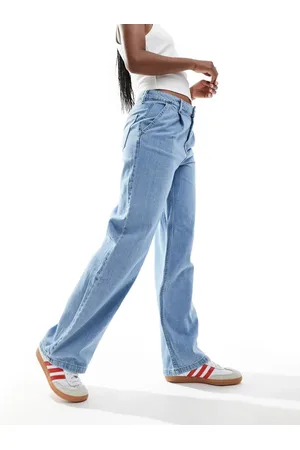 MANGO Relaxed straight leg jeans in light