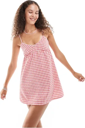 Daisy Street Babydoll cami mini dress in gingham