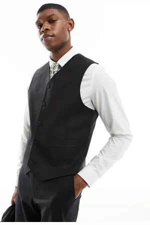 ASOS Skinny linen mix suit waistcoat in