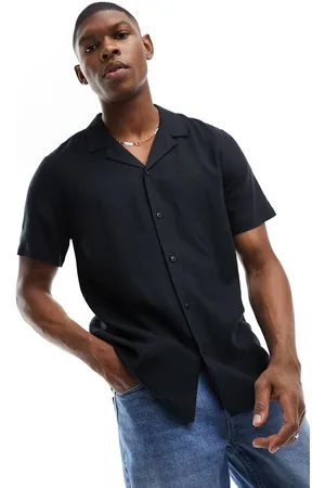 New Look Short sleeve linen blend shirt in