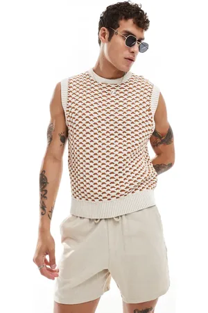 Bershka Orange detailed vest in ecru